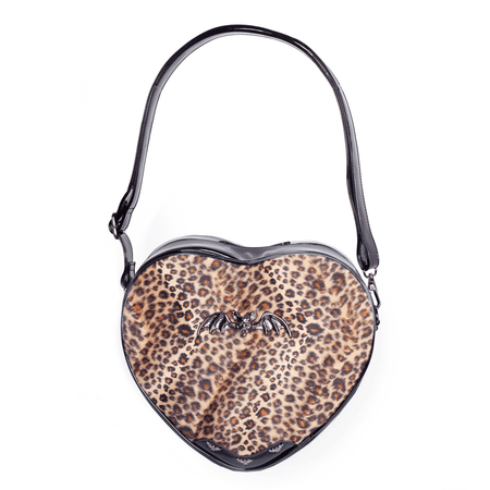 Leopard Heart Shoulder Bag - Rock Rebel