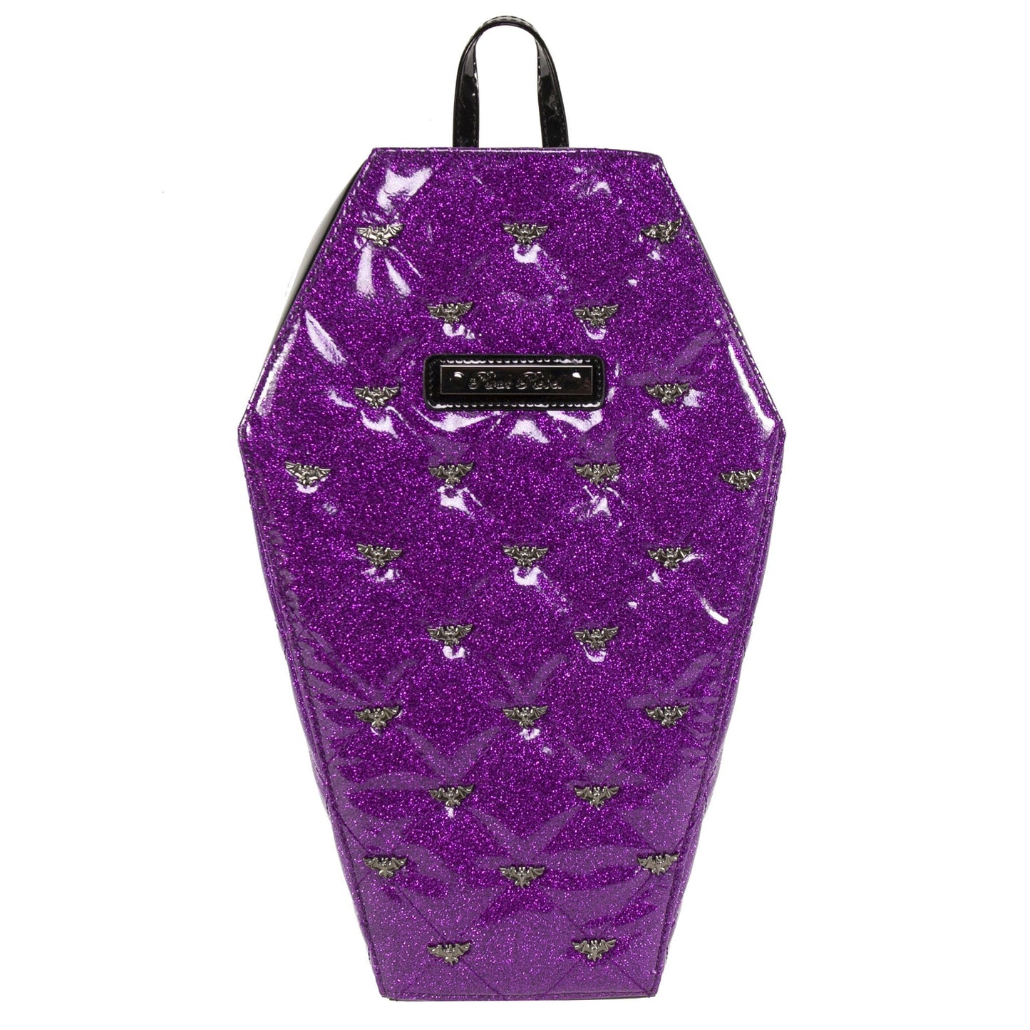 Mina Bat Quilted Coffin Backpack in Purple