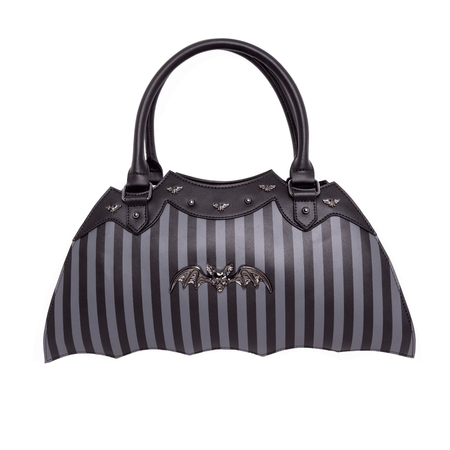 Pinstripe Bat Handbag - Rock Rebel