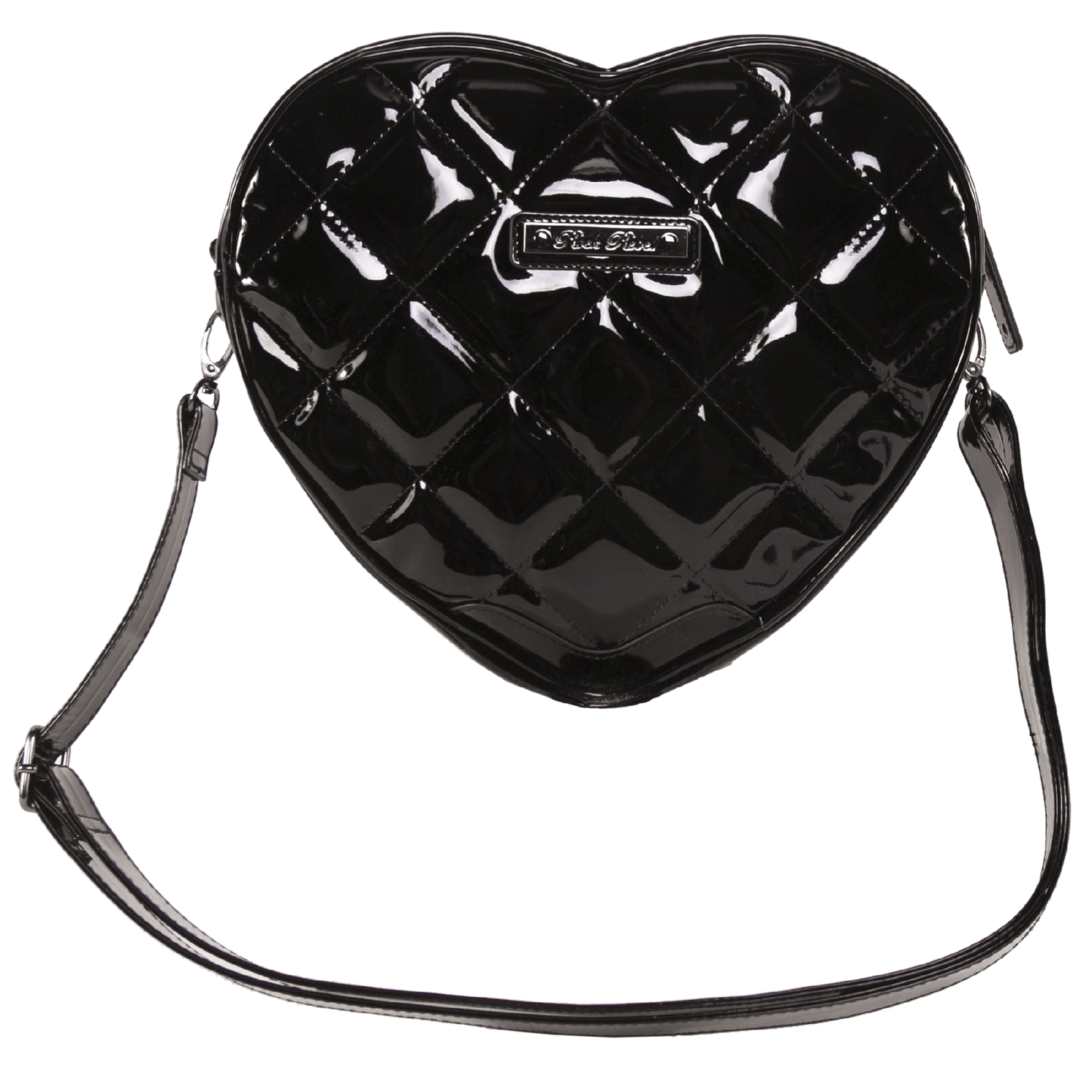 Horror Inspired Heart Shaped Handbag In Patent By Rock Rebel