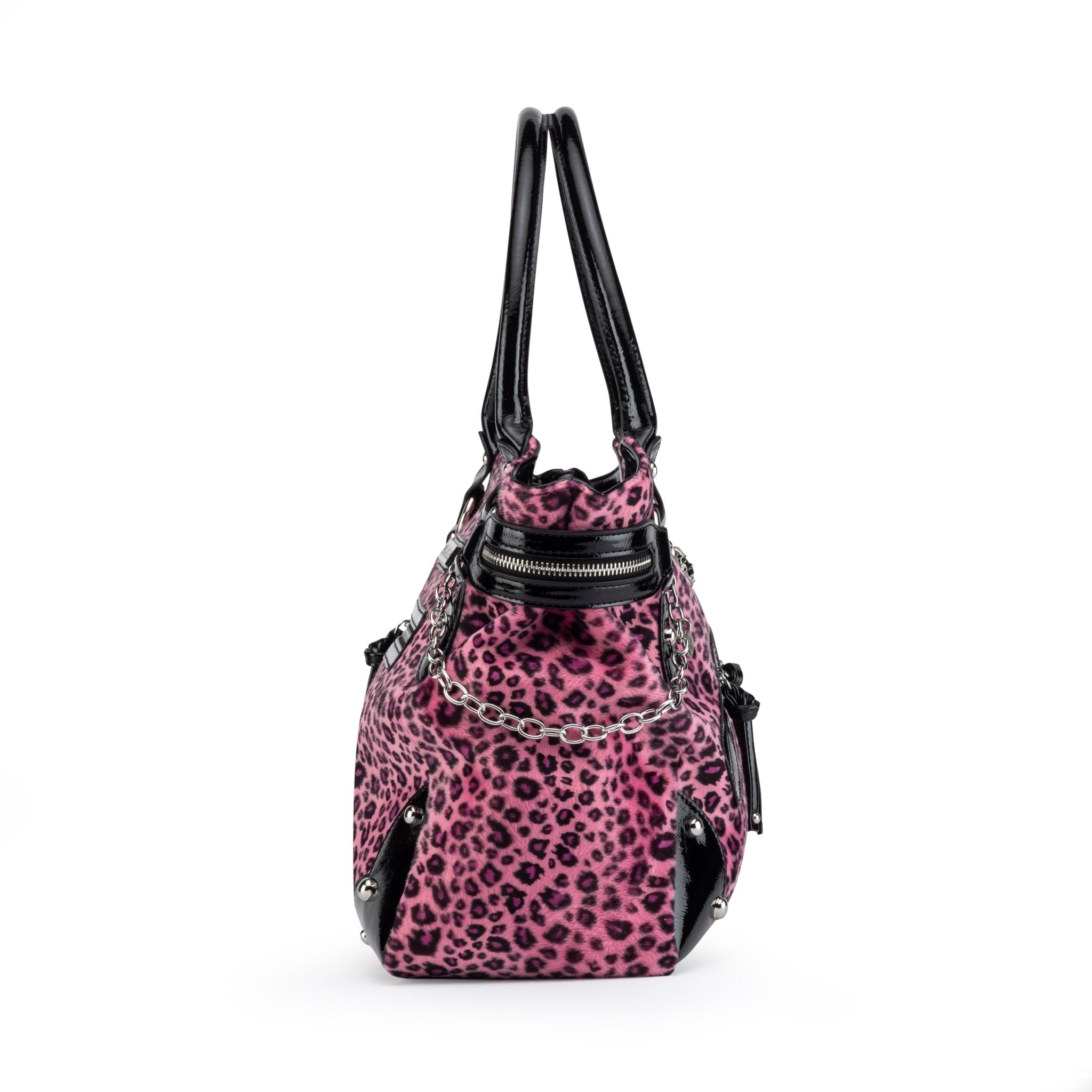 Lilith Tote Bag in Pink Leopard - Rock Rebel