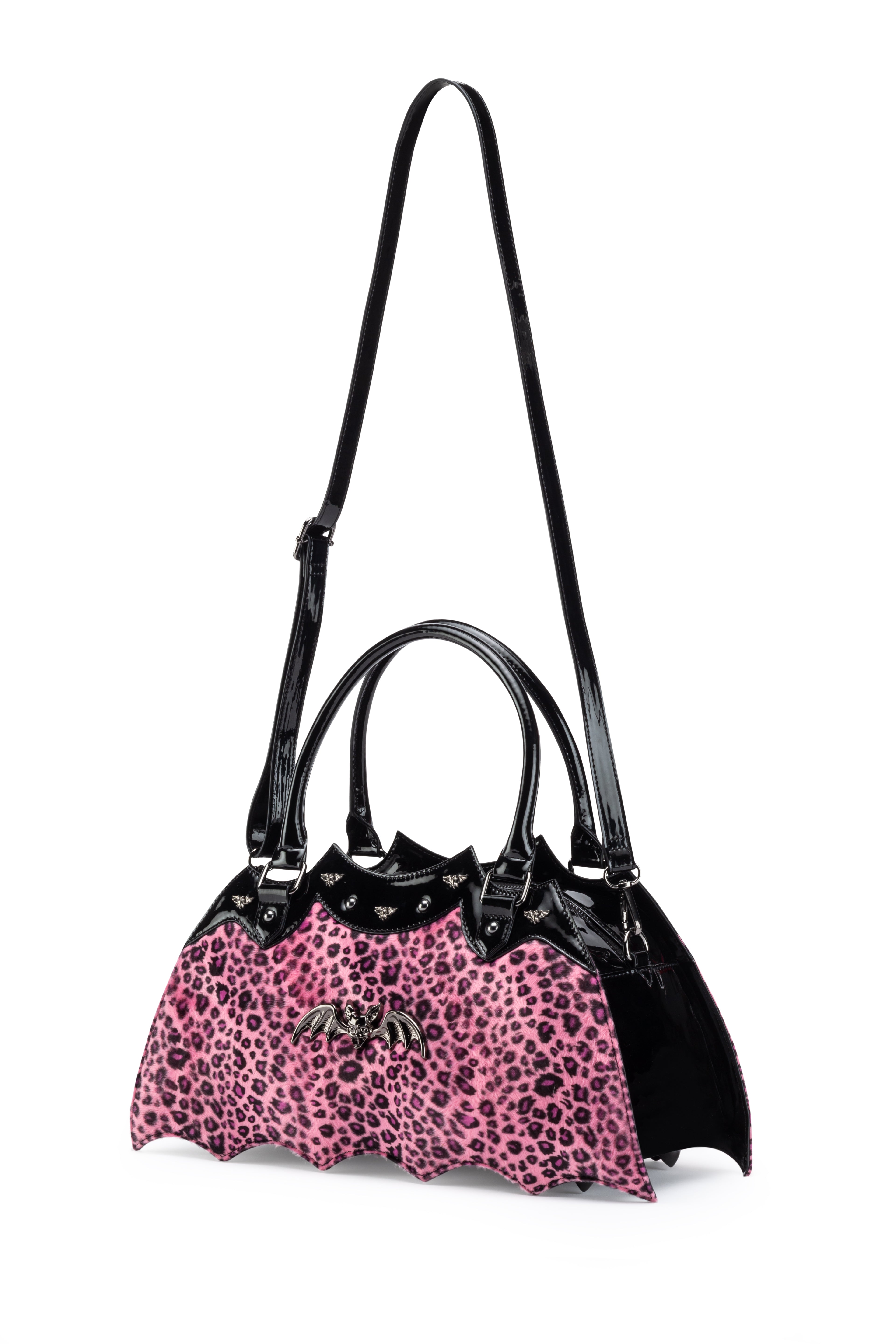 Pink Leopard Bat Handbag