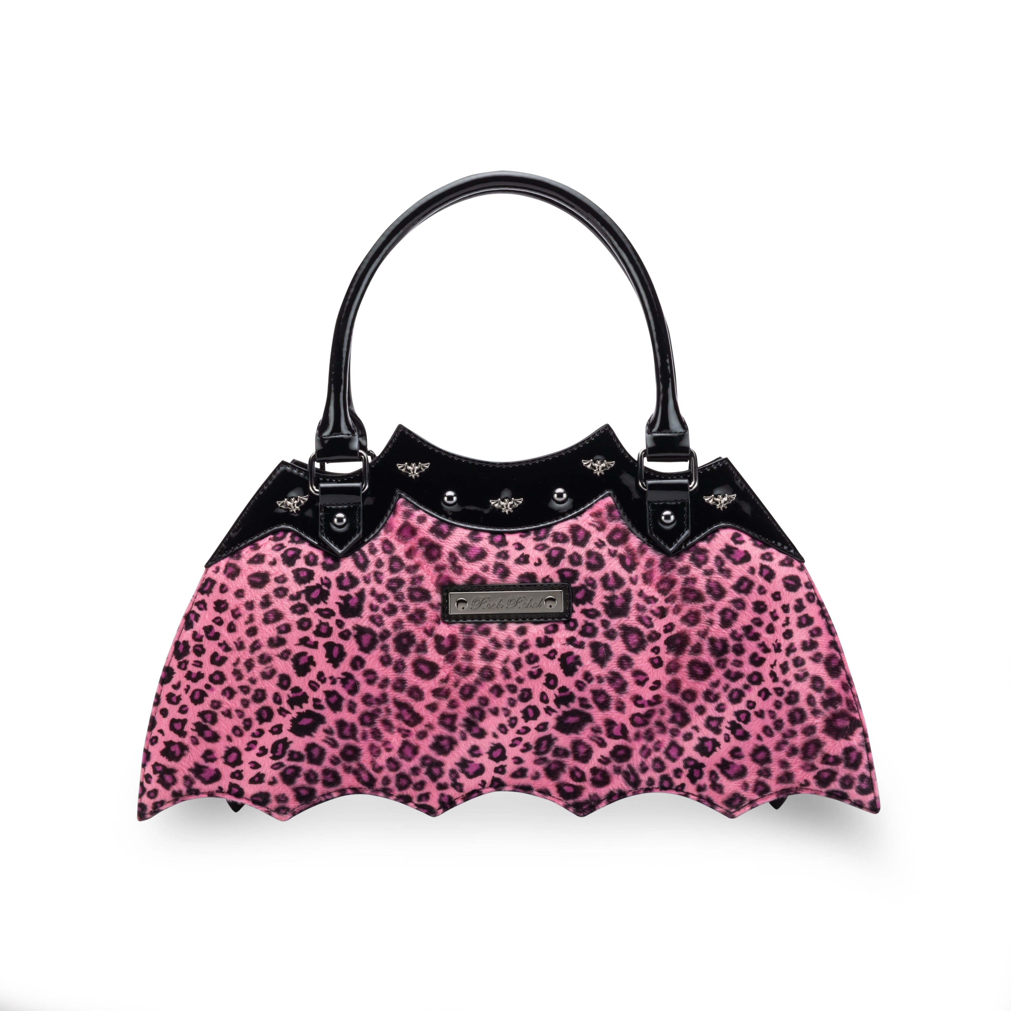 Pink Leopard Bat Handbag