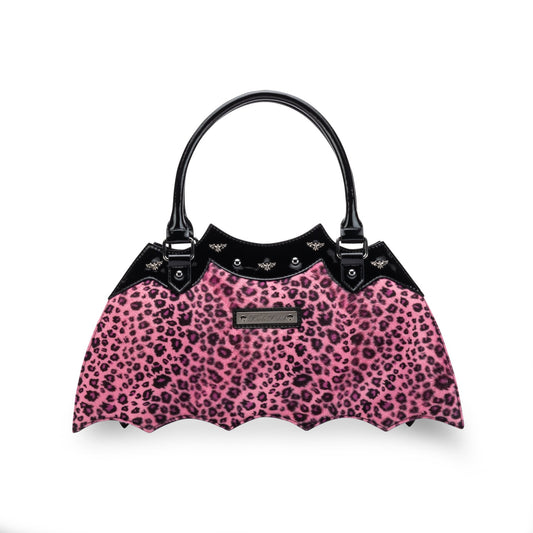 Pink Leopard Bat Handbag - Rock Rebel