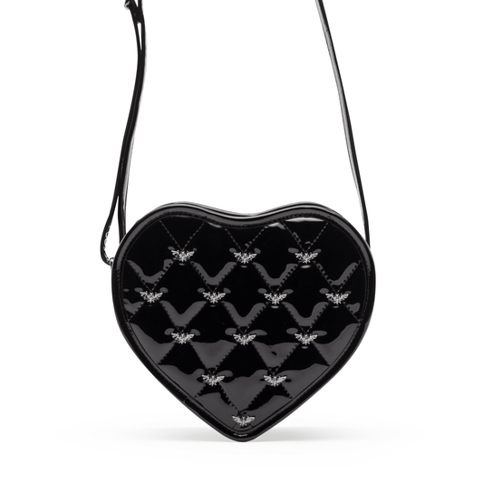 Mina Bat Studded Heart Crossbody - Rock Rebel