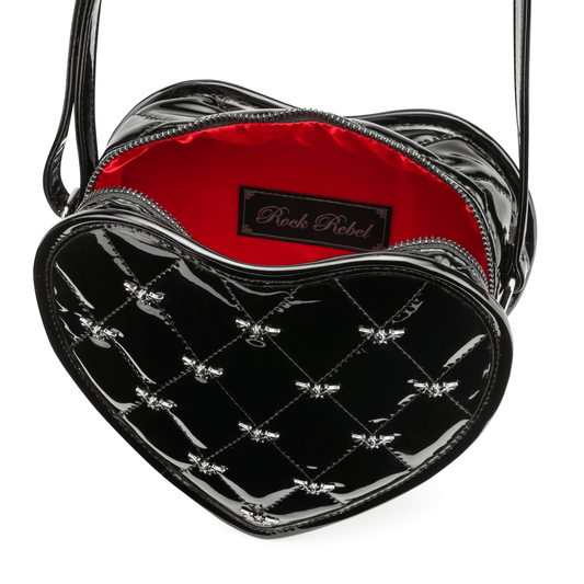 Mina Bat Studded Heart Crossbody - Rock Rebel