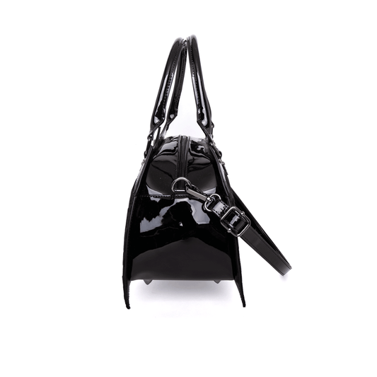 Damask Bat Handbag In Black - Rock Rebel