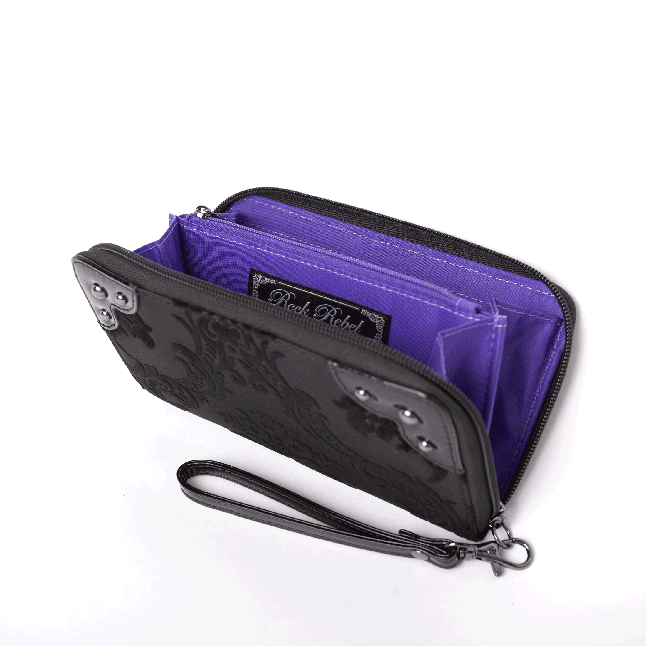 Black Damask Wallet - Rock Rebel