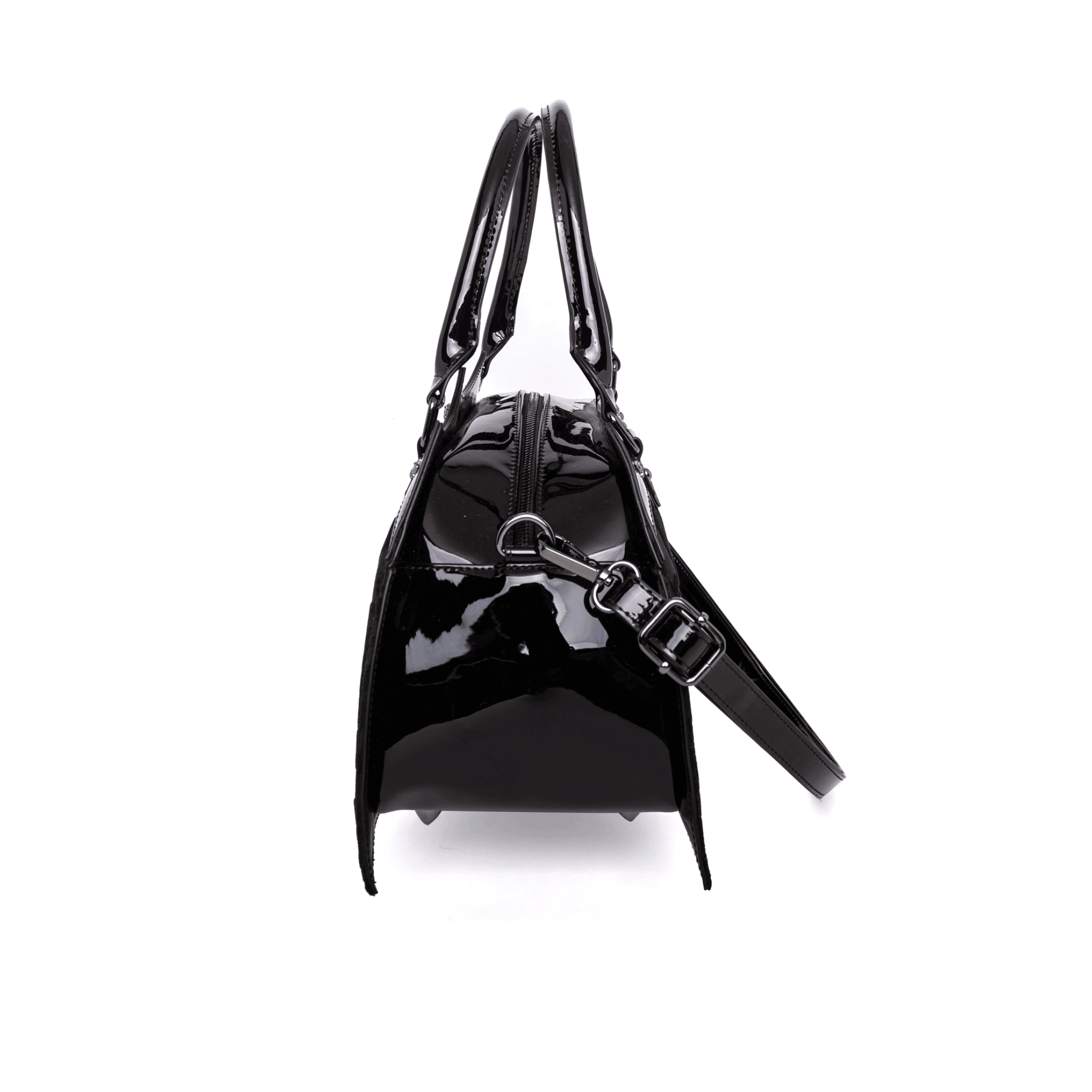Damask Bat Handbag In Red - Rock Rebel