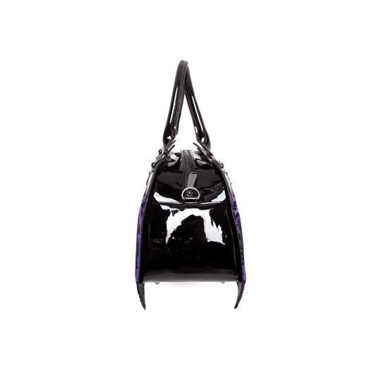 Damask Bat Handbag in Violet - Rock Rebel