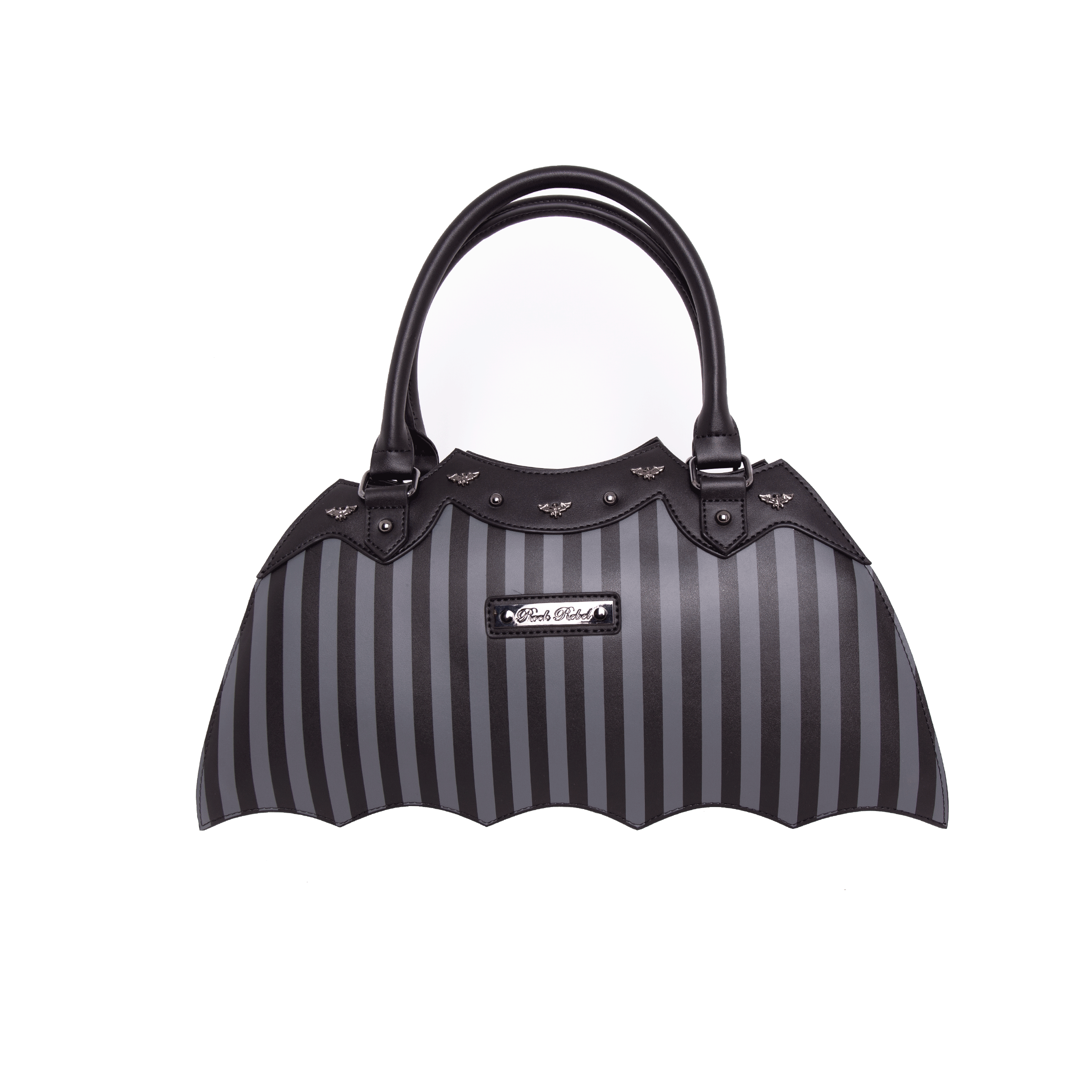 Pinstripe Bat Handbag - Rock Rebel
