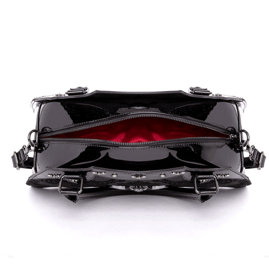 Damask Bat Handbag In Red - Rock Rebel