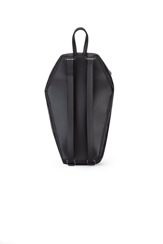 Lucy Spider Studded Coffin Backpack - Matte Black - Rock Rebel