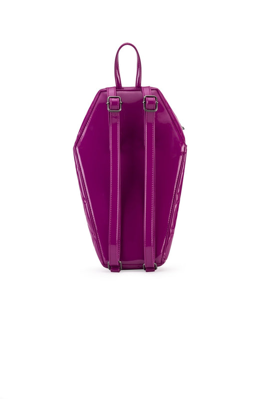 Lucy Spider Studded Coffin Backpack - Purple - Rock Rebel