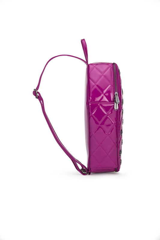 Lucy Spider Studded Coffin Backpack - Purple - Rock Rebel