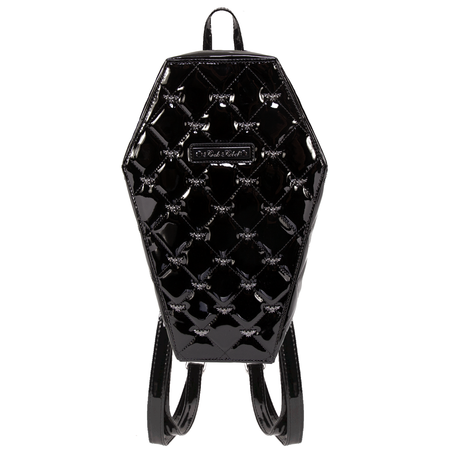 Mina Bat Quilted Coffin Backpack in Black - Rock Rebel