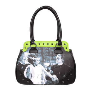 We Belong Dead Bride of Frankenstein Handbag - Green Trim