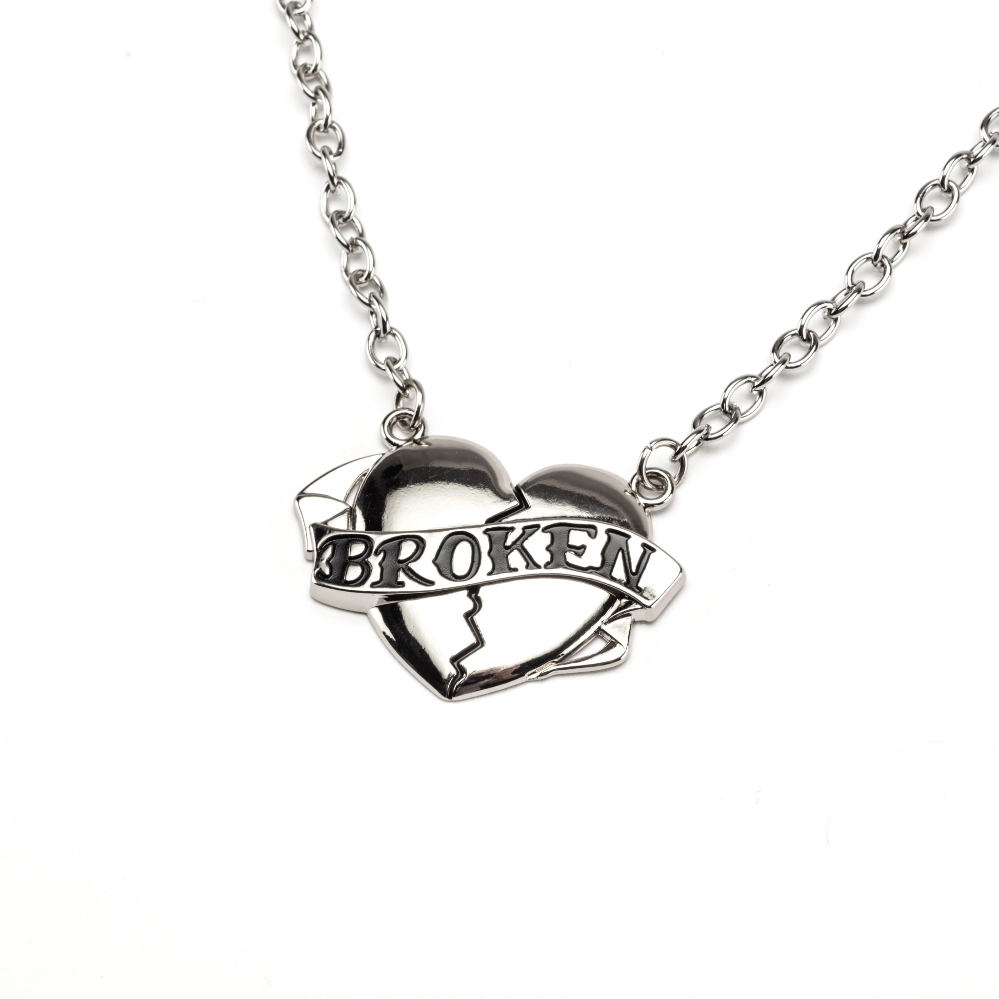 You Left A Paw Print Broken Heart Pendant Necklace