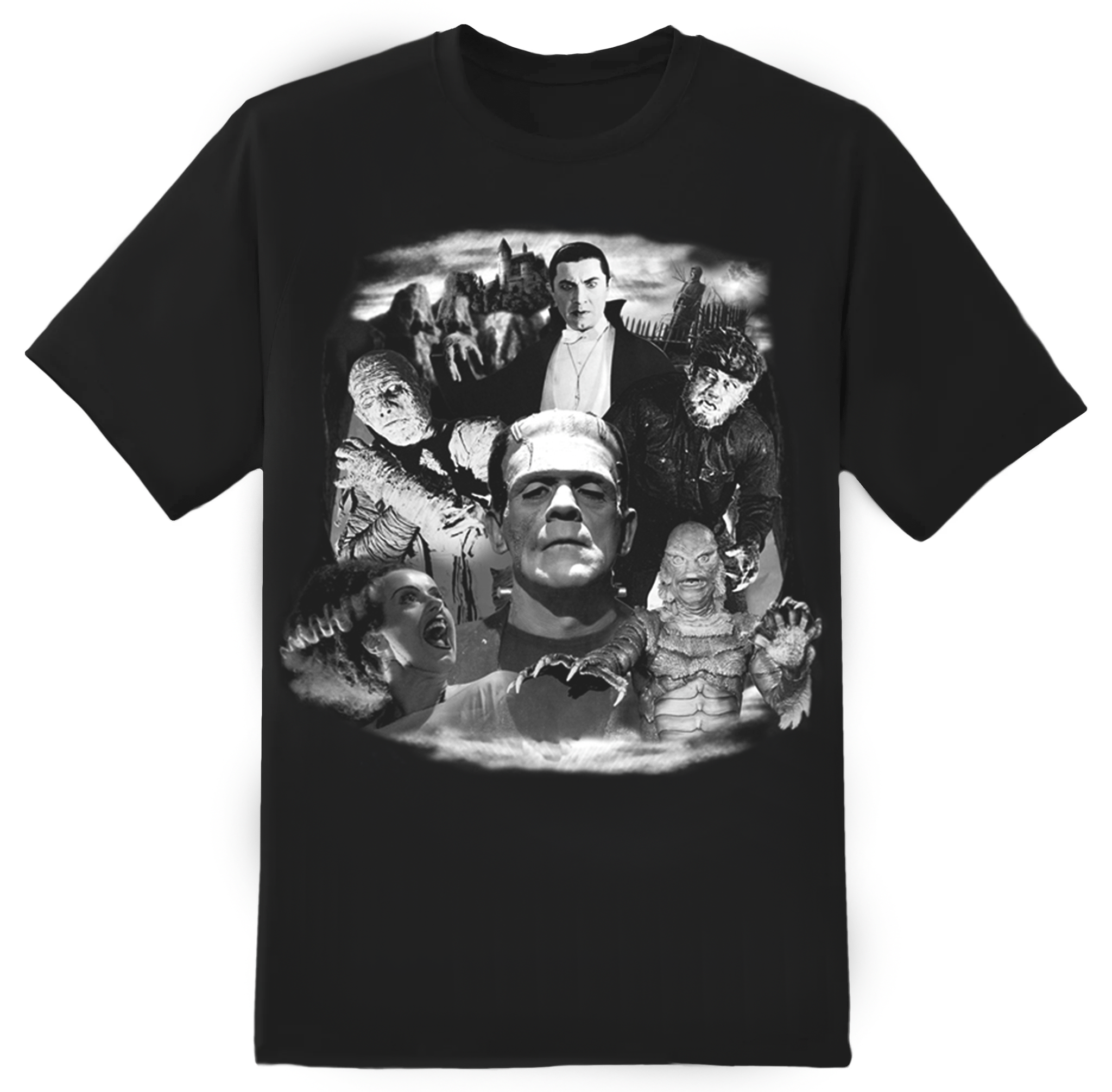 universal monsters shirts Universal Monster Collage Tee