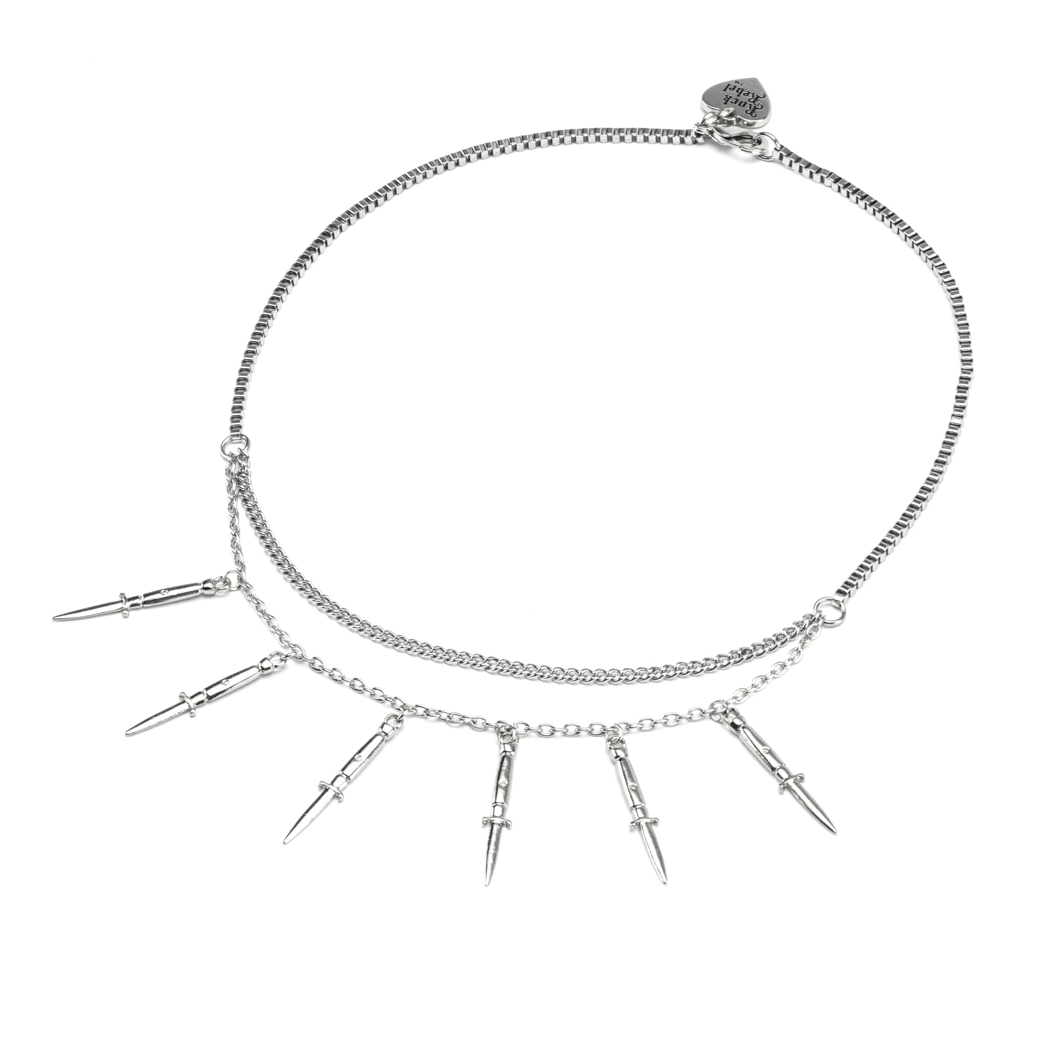 Switchblade Double Chain Necklace - Rock Rebel