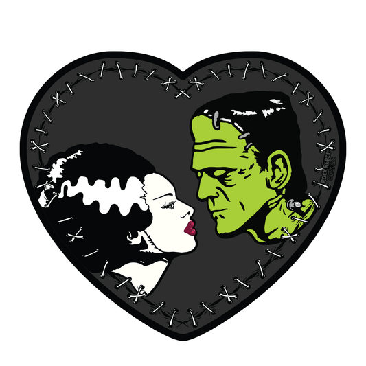 Bride of Frankenstein Heart Sticker 4" - Rock Rebel