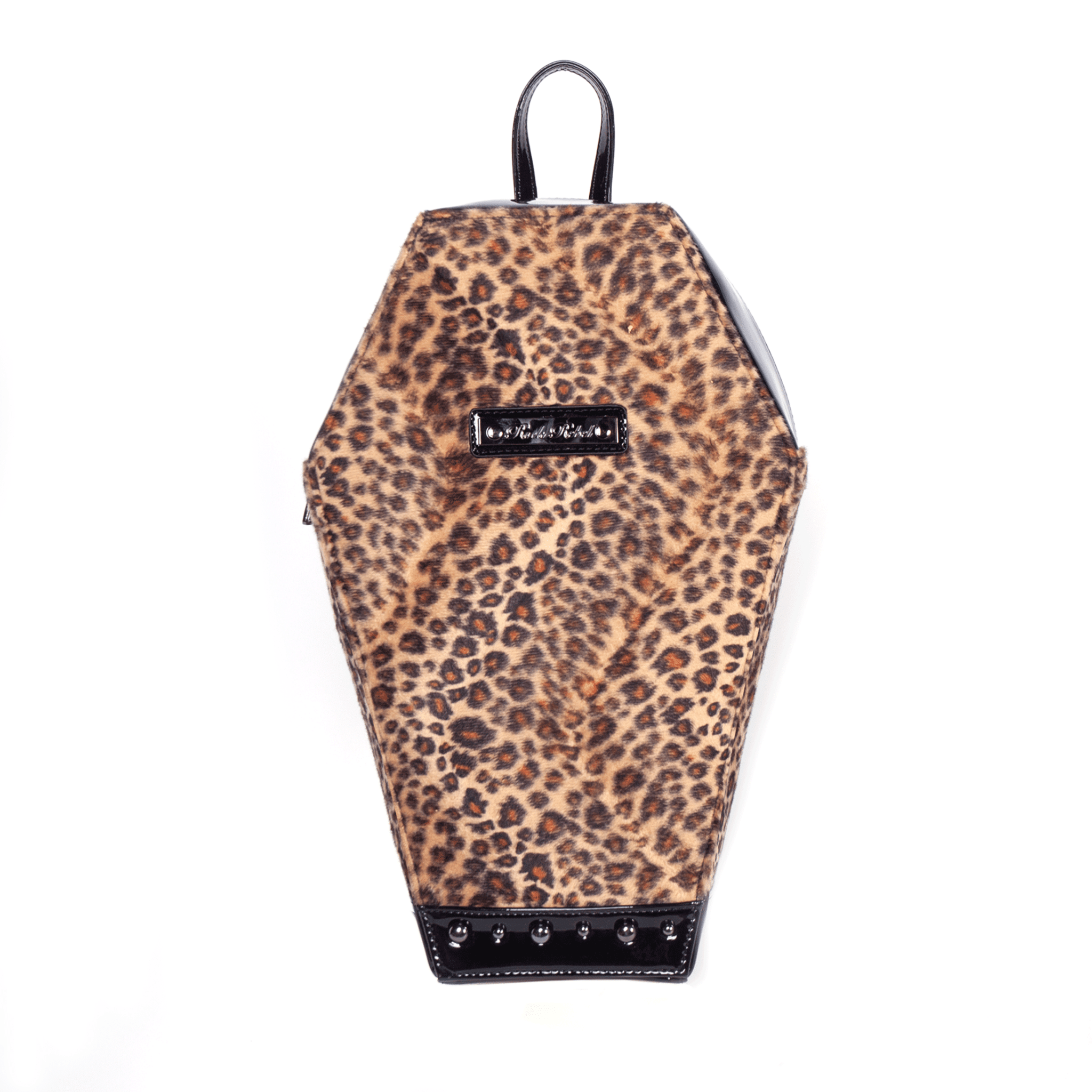 coffin shaped mini backpack Leopard Coffin Backpack