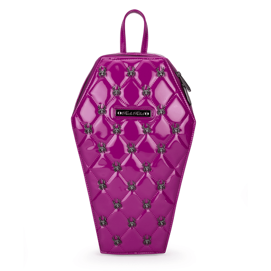 Lucy Spider Studded Coffin Backpack - Purple - Rock Rebel