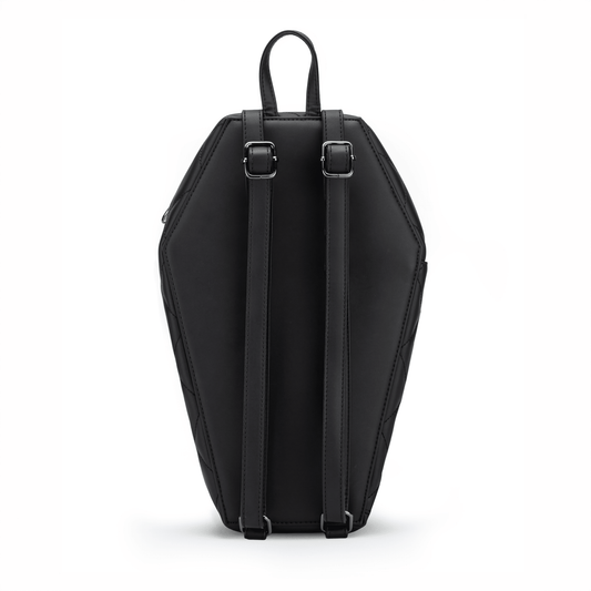 Mina Bat Studded Coffin Backpack - Matte Black - Rock Rebel