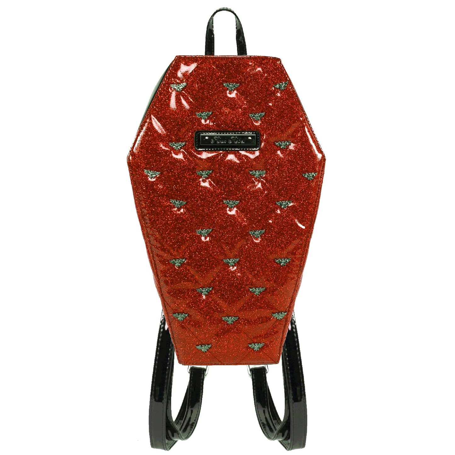 Mina Bat Quilted Coffin Backpack in Red