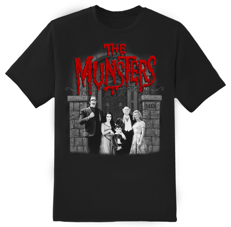 Munsters Family Portrait with Red Logo Tee - Rock Rebel