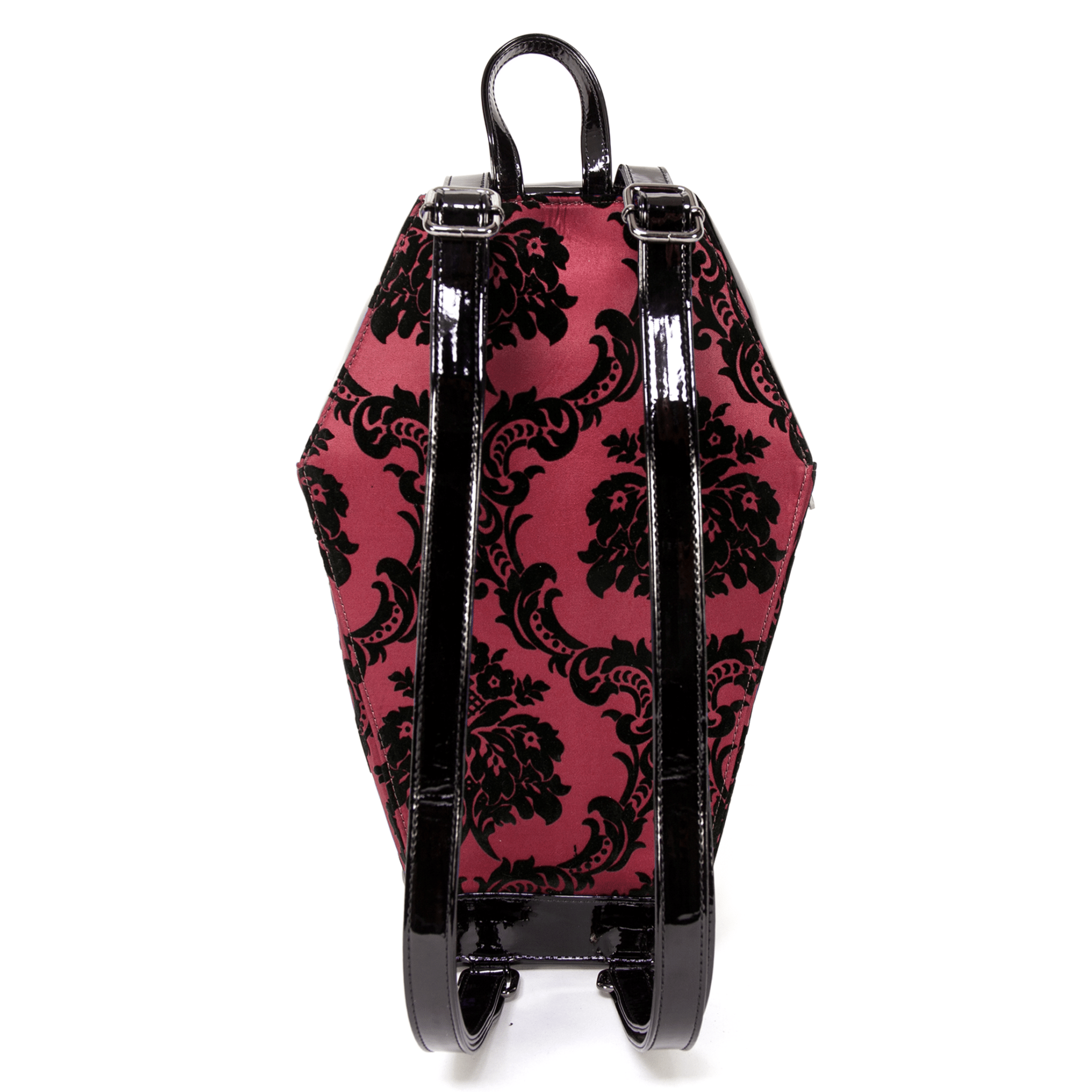 Damask Coffin Backpack in Red - Rock Rebel