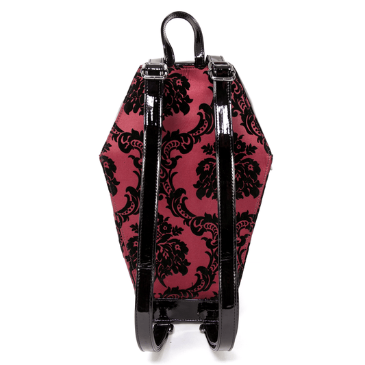 Damask Coffin Backpack in Red - Rock Rebel