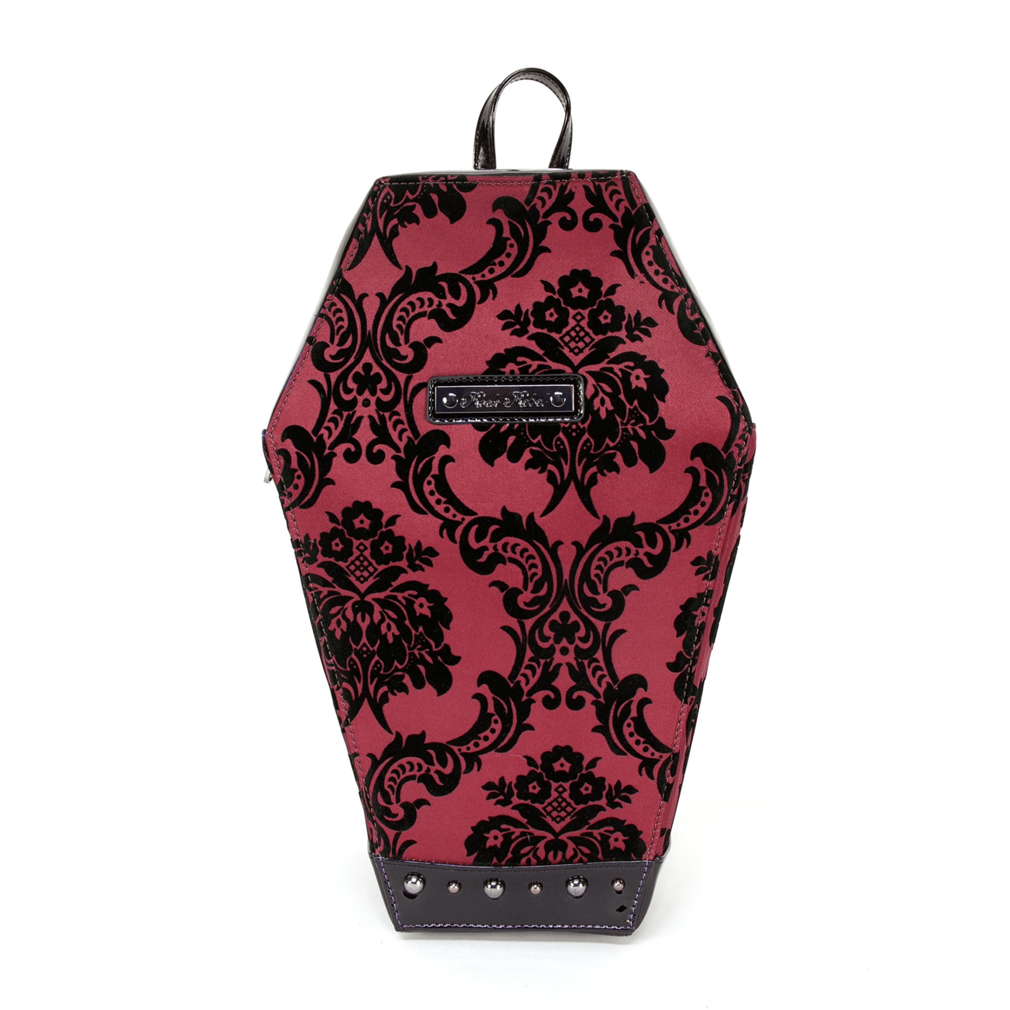 Damask Coffin Backpack in Red - Rock Rebel
