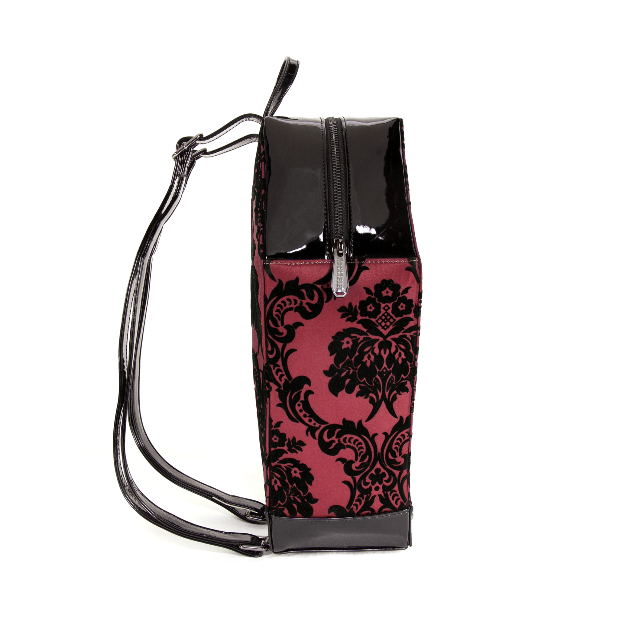 Damask Coffin Backpack in Red - Rock Rebel