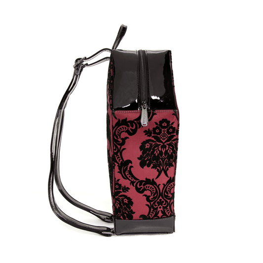 Damask Coffin Backpack in Red - Rock Rebel