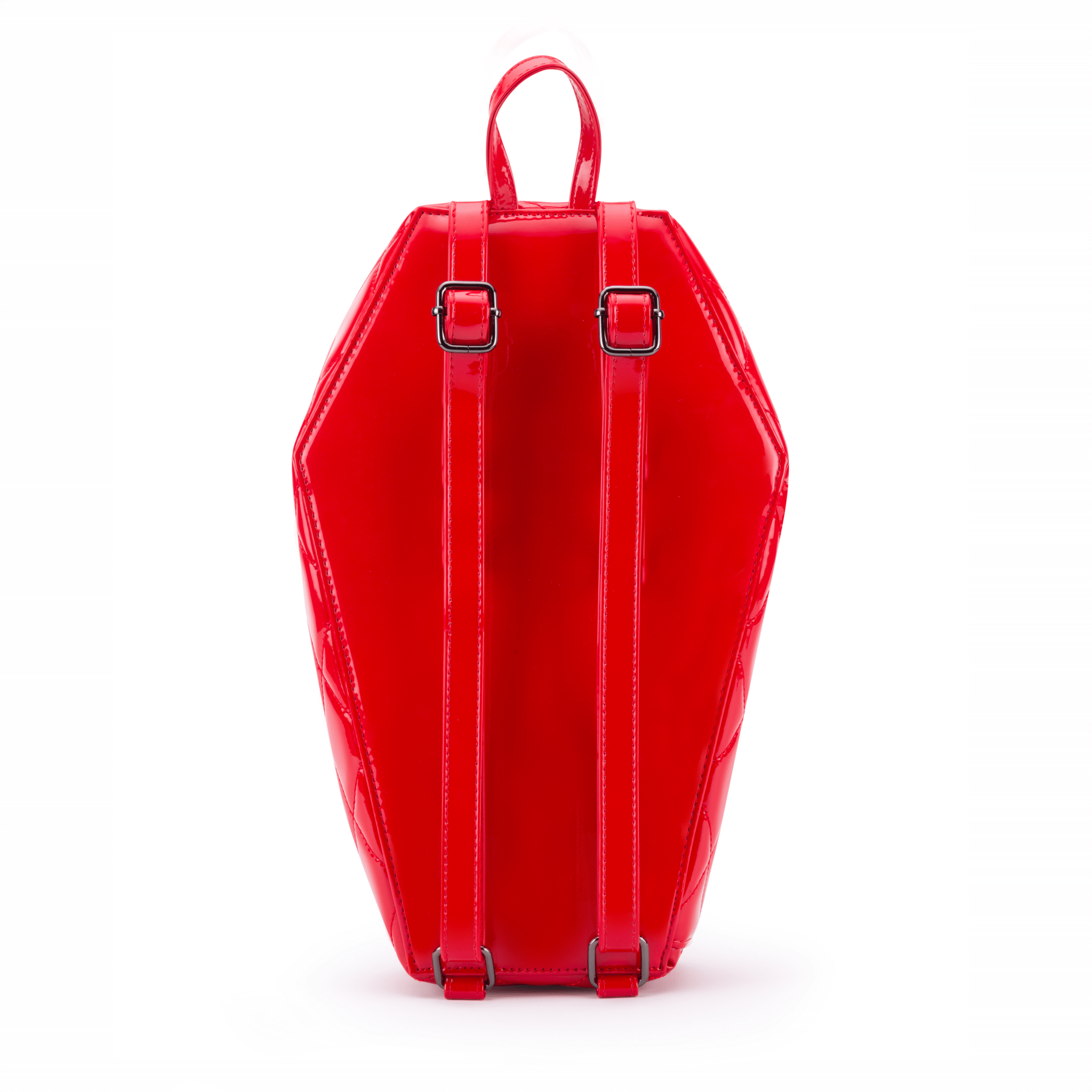 Mina Bat Quilted Coffin Backpack in Red