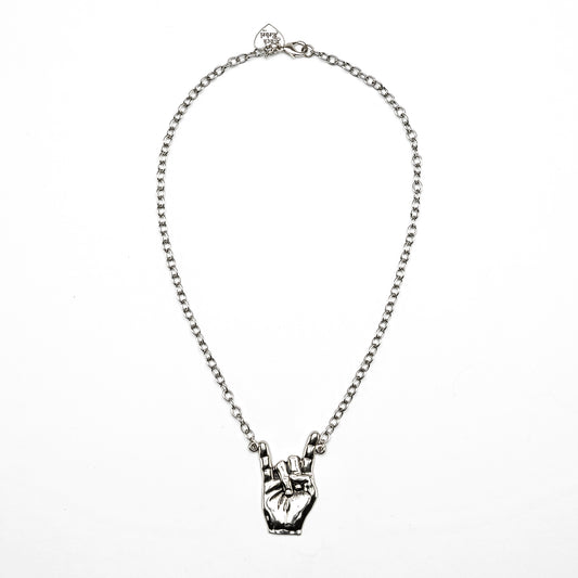 Rocker Hand Pendant Necklace - Rock Rebel