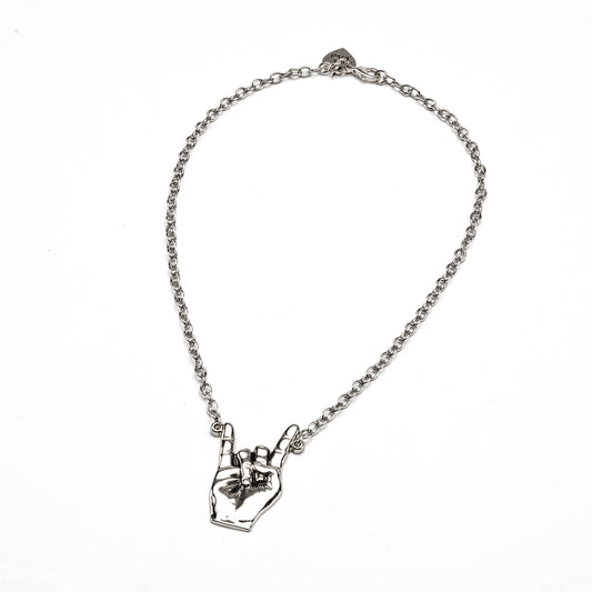 Rocker Hand Pendant Necklace - Rock Rebel
