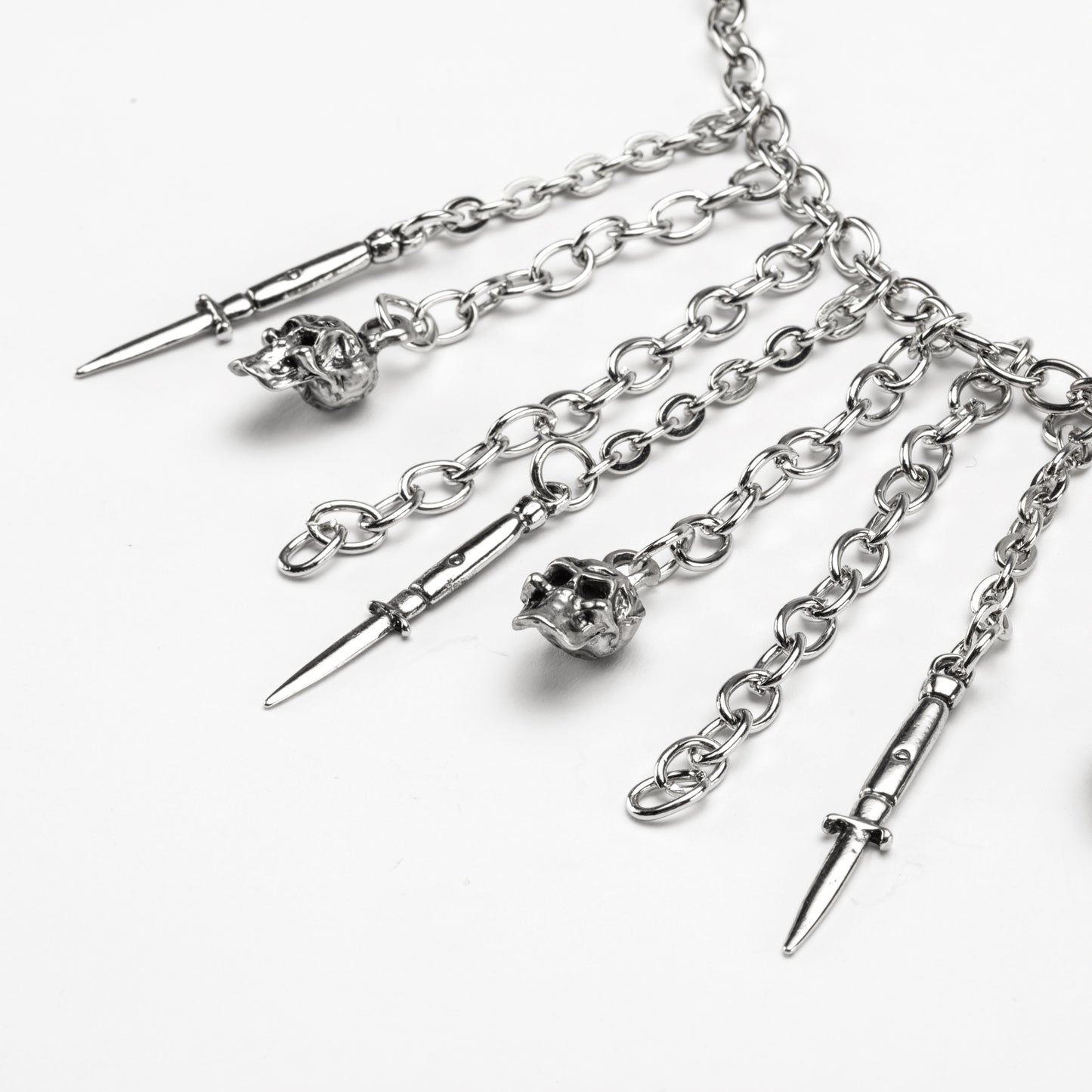 Skull and Switch Blade Necklace