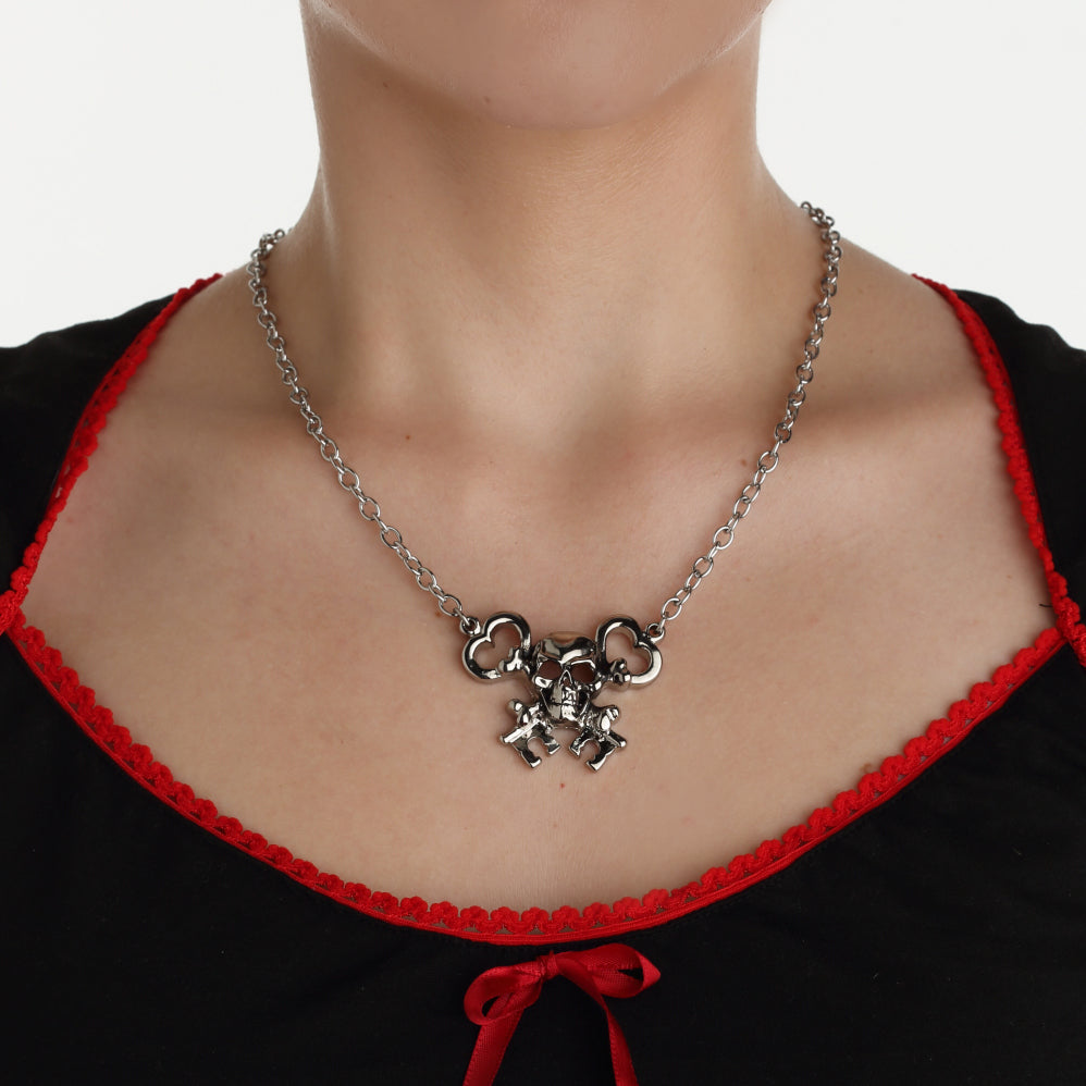 Skull Key Pendant Necklace