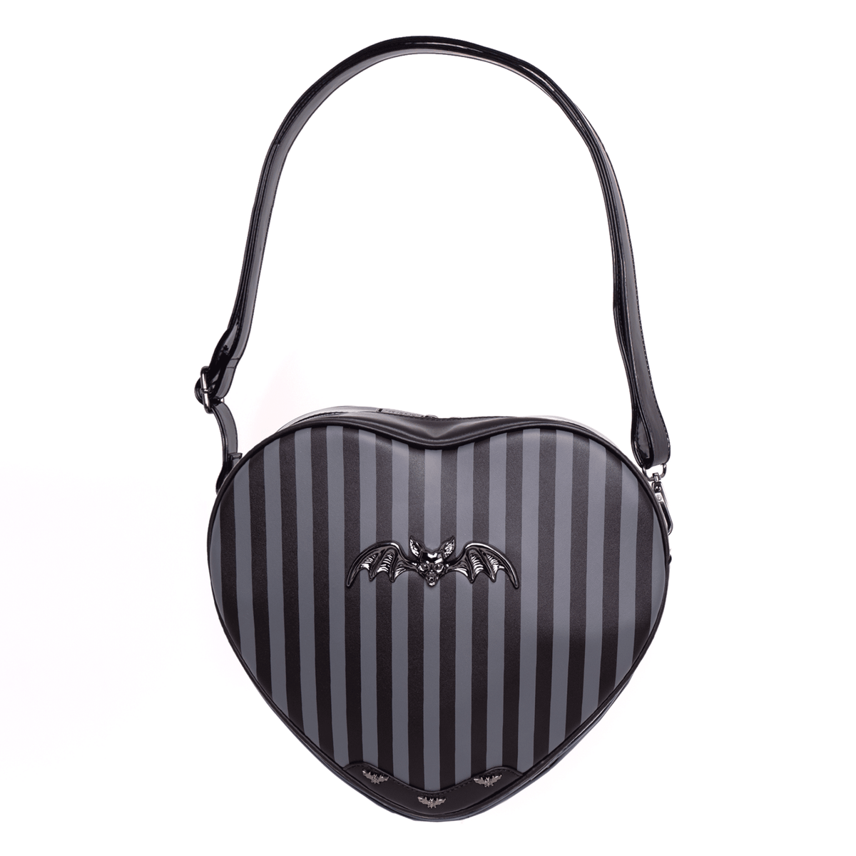 Pinstripe Heart Shoulder Bag - Rock Rebel