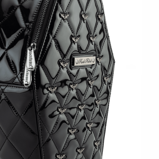 Mina Bat Studded Coffin Backpack - Vinyl Black - Rock Rebel