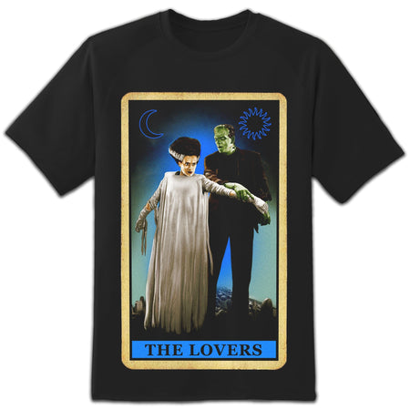 Bride & Frankenstein Tarot Card Tee - Rock Rebel