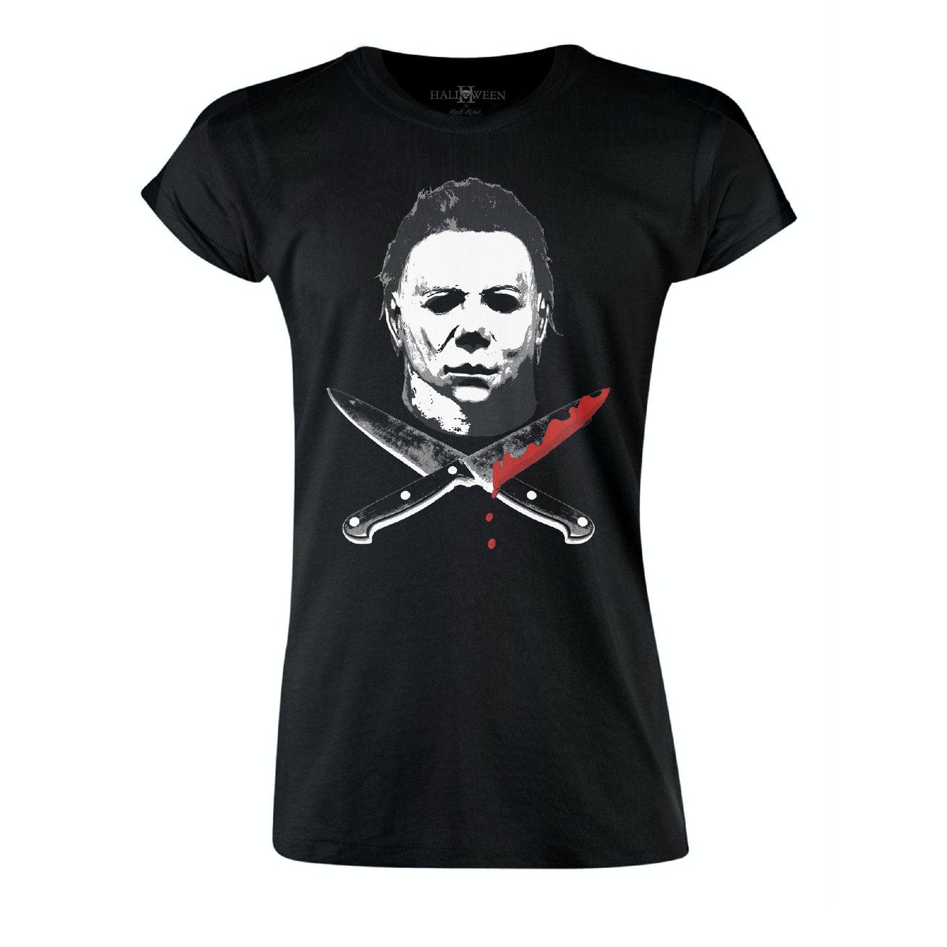 Michael Myers Cross Knives Women's Tee - Rock Rebel