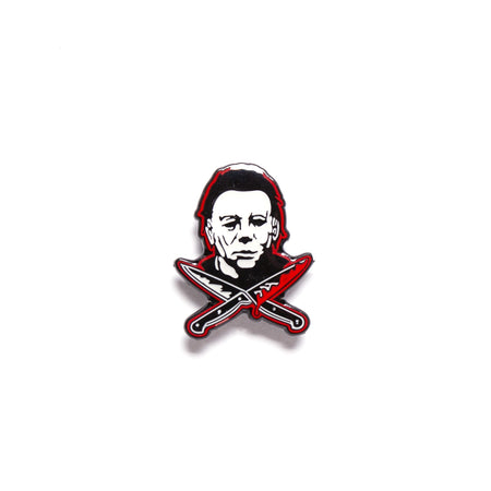 Michael Myers Crossed Knives Enamel Pin - Rock Rebel