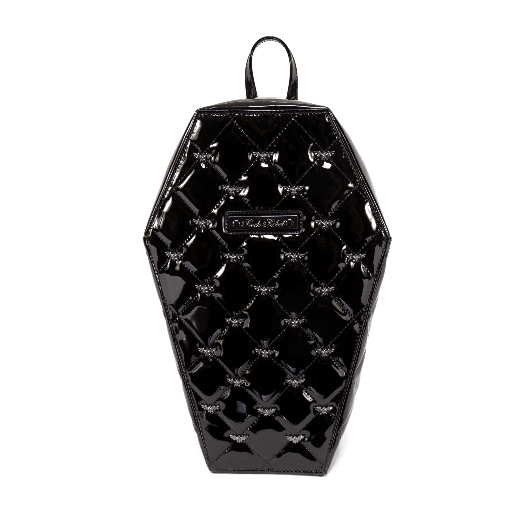 Mina Bat Quilted Coffin Backpack in Black - Rock Rebel