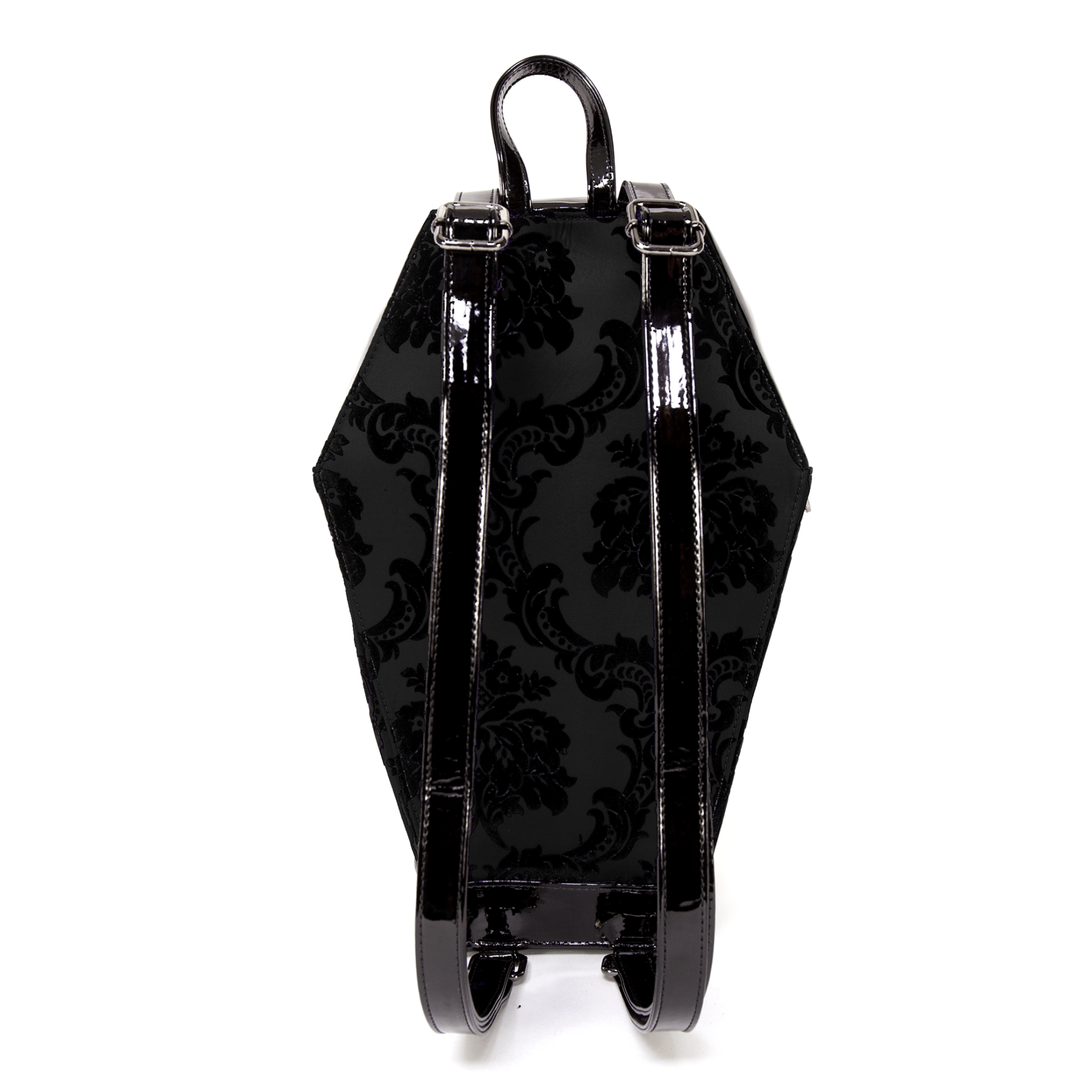 Damask Coffin Backpack in Black - Rock Rebel