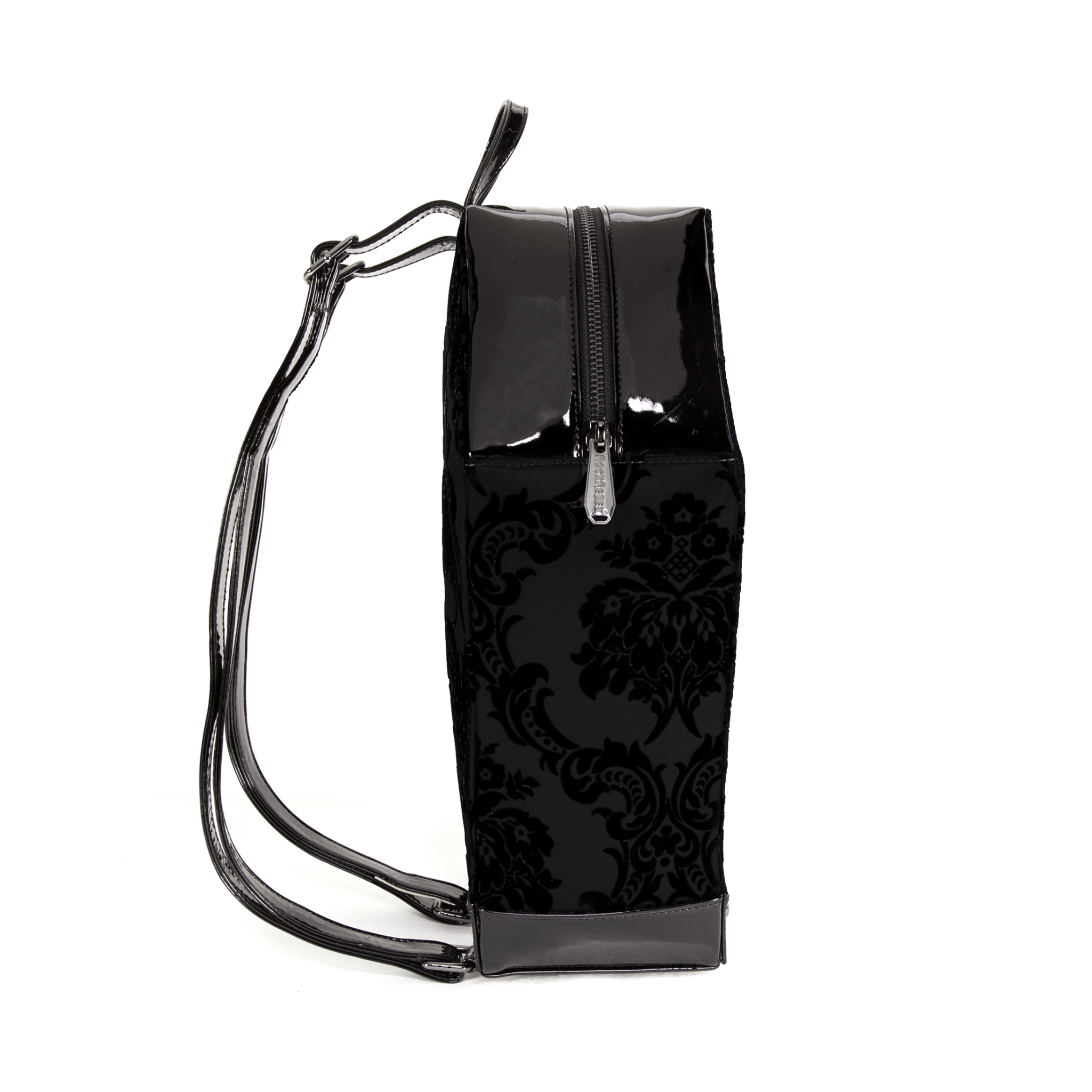 Damask Coffin Backpack in Black - Rock Rebel