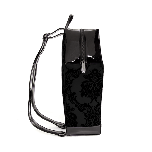 Damask Coffin Backpack in Black - Rock Rebel