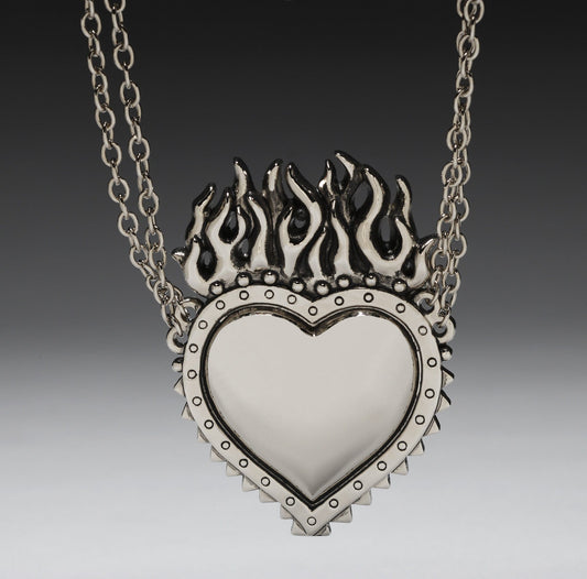 XL Heart On Fire Pendant